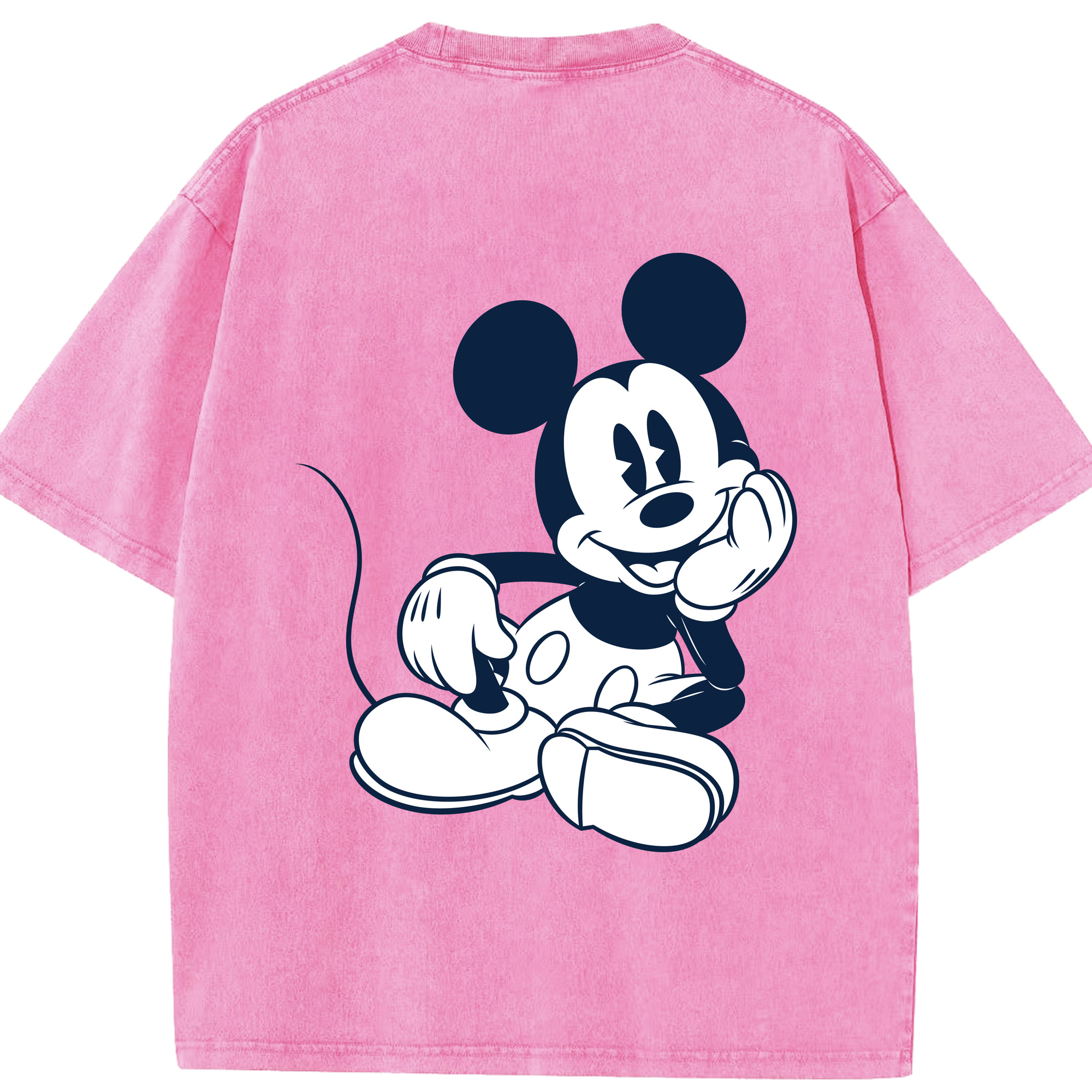 （画像用） ミッキーマウス Mickey Mouse 綿100% ヴィンテージ風 半袖Tシャツ（背面プリント）